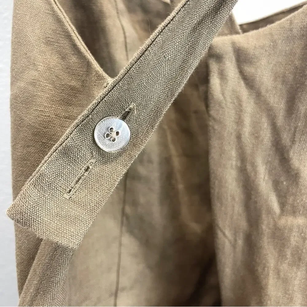 Reformation Autumn Linen Jumpsuit Taupe Biball Open Back